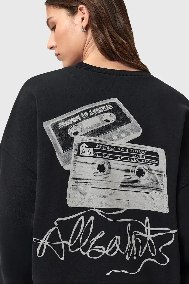 felpa in cotone REEL donna colore nero W020JD miniatura 2