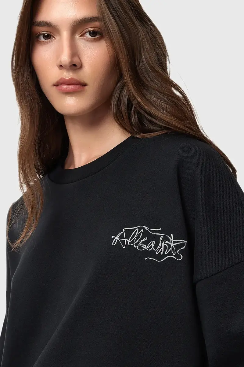 felpa in cotone REEL donna colore nero W020JD miniatura 3