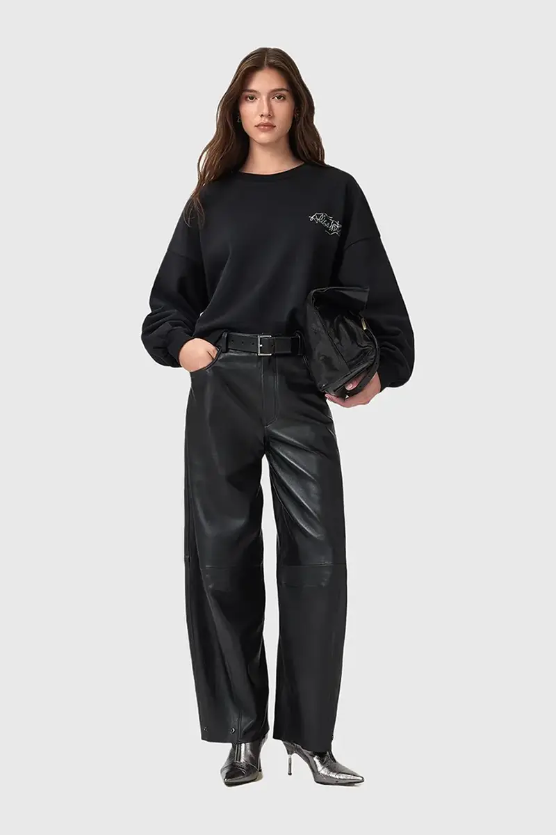 felpa in cotone REEL donna colore nero W020JD miniatura 5