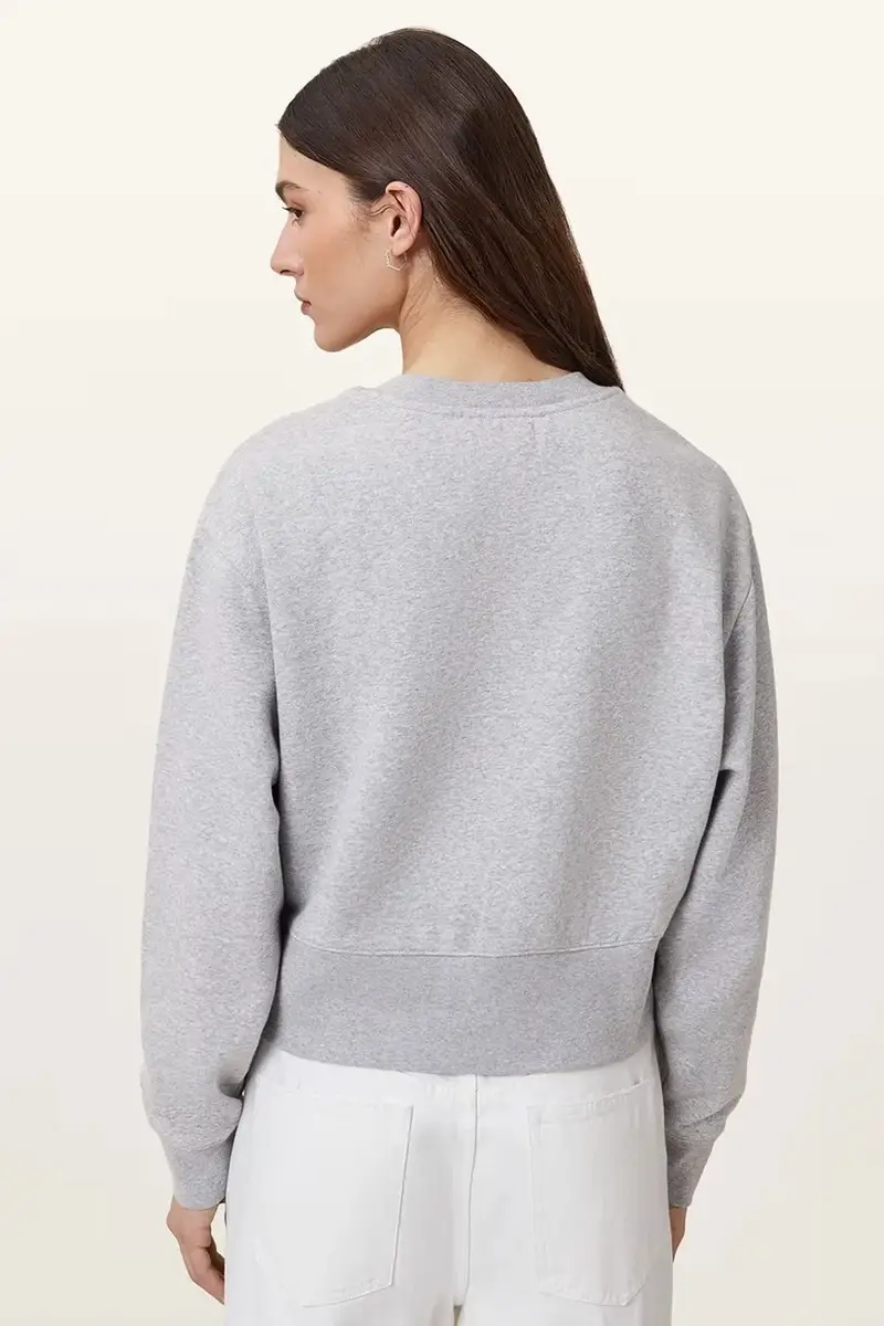 felpa in cotone SEPARO donna colore grigio con applicazione W215JC miniatura 4