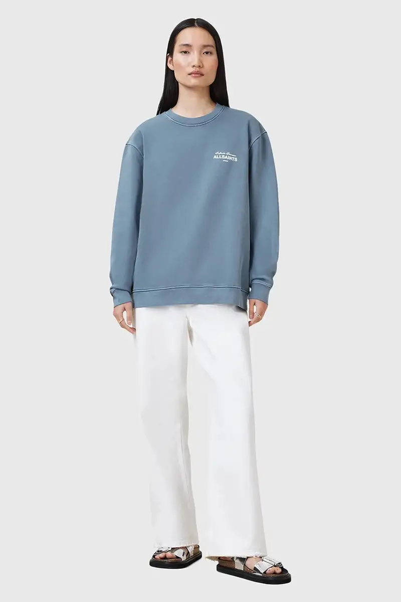 felpa in cotone SOLEIL donna colore blu W222JC miniatura 5