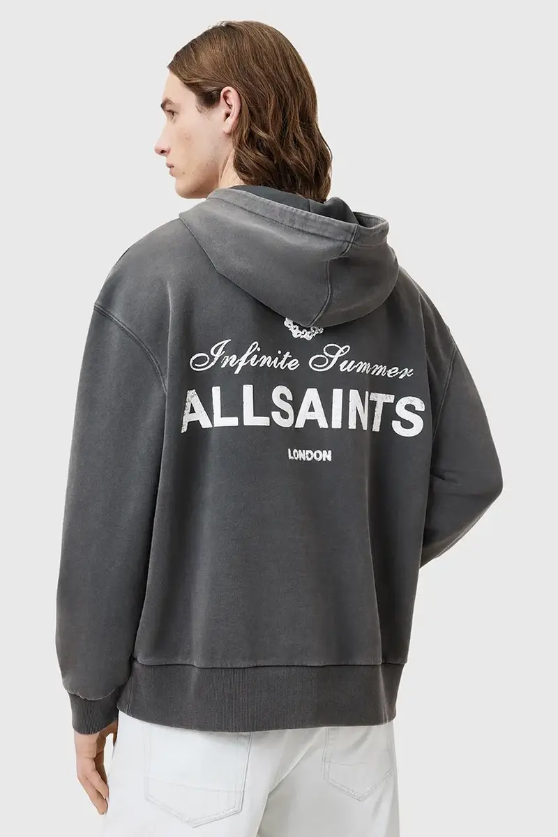 felpa in cotone SOLEIL uomo colore grigio con cappuccio M016NC miniatura 2