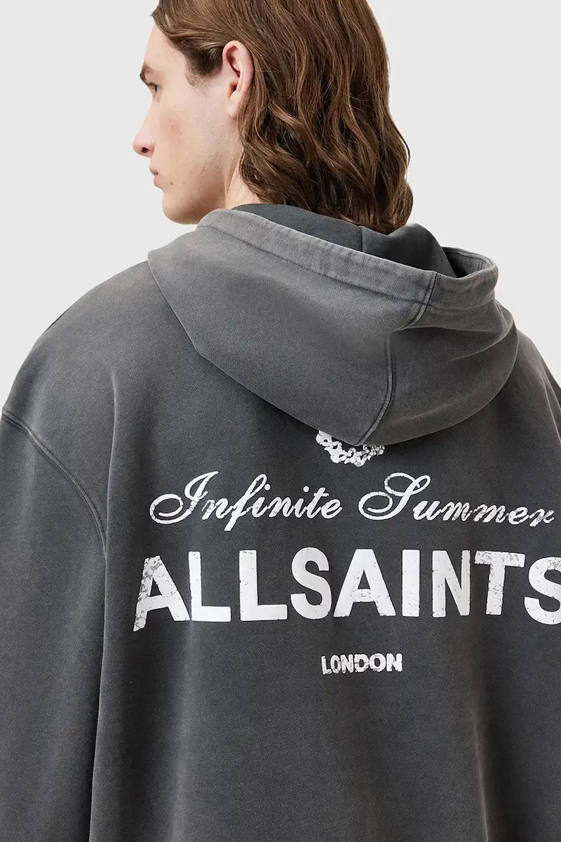 felpa in cotone SOLEIL uomo colore grigio con cappuccio M016NC miniatura 3