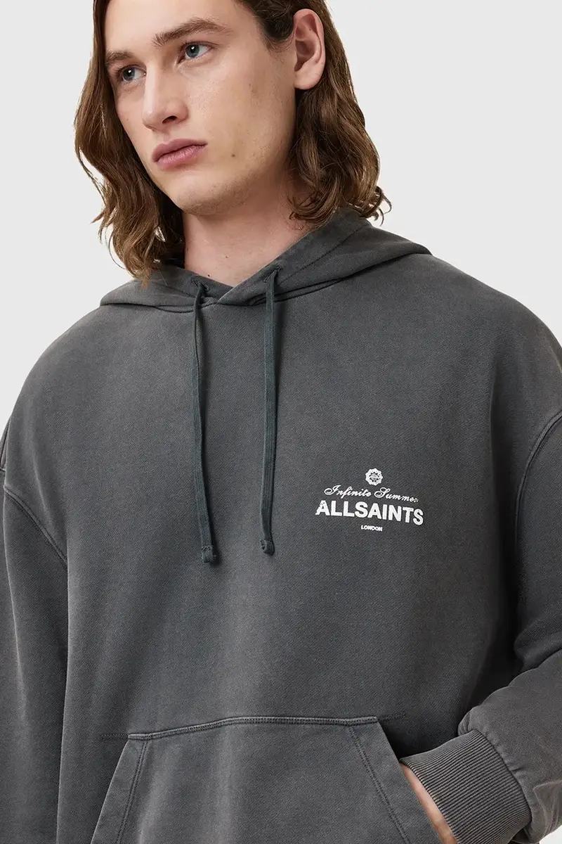 felpa in cotone SOLEIL uomo colore grigio con cappuccio M016NC miniatura 4