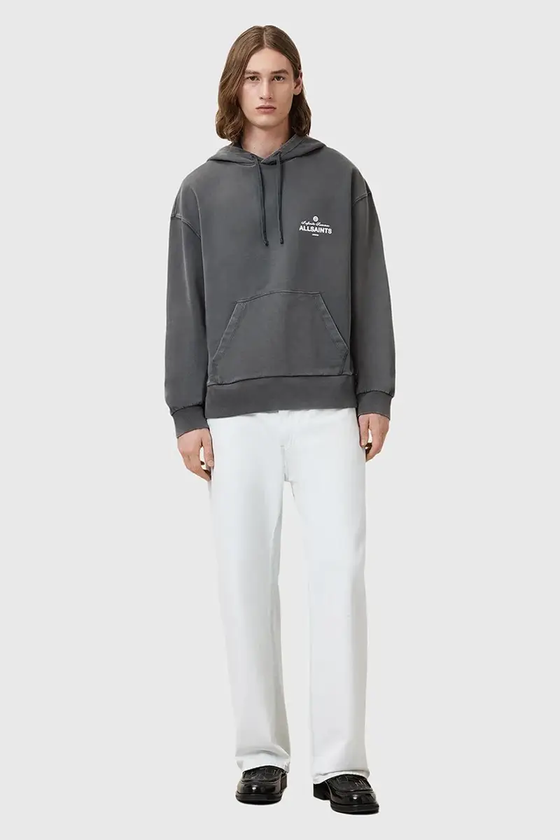 felpa in cotone SOLEIL uomo colore grigio con cappuccio M016NC miniatura 5