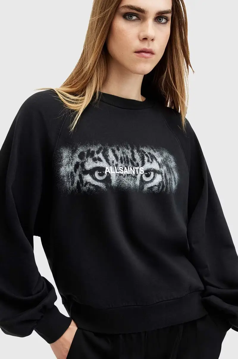 felpa in cotone STARE CYGNI donna colore nero W089JB miniatura 2