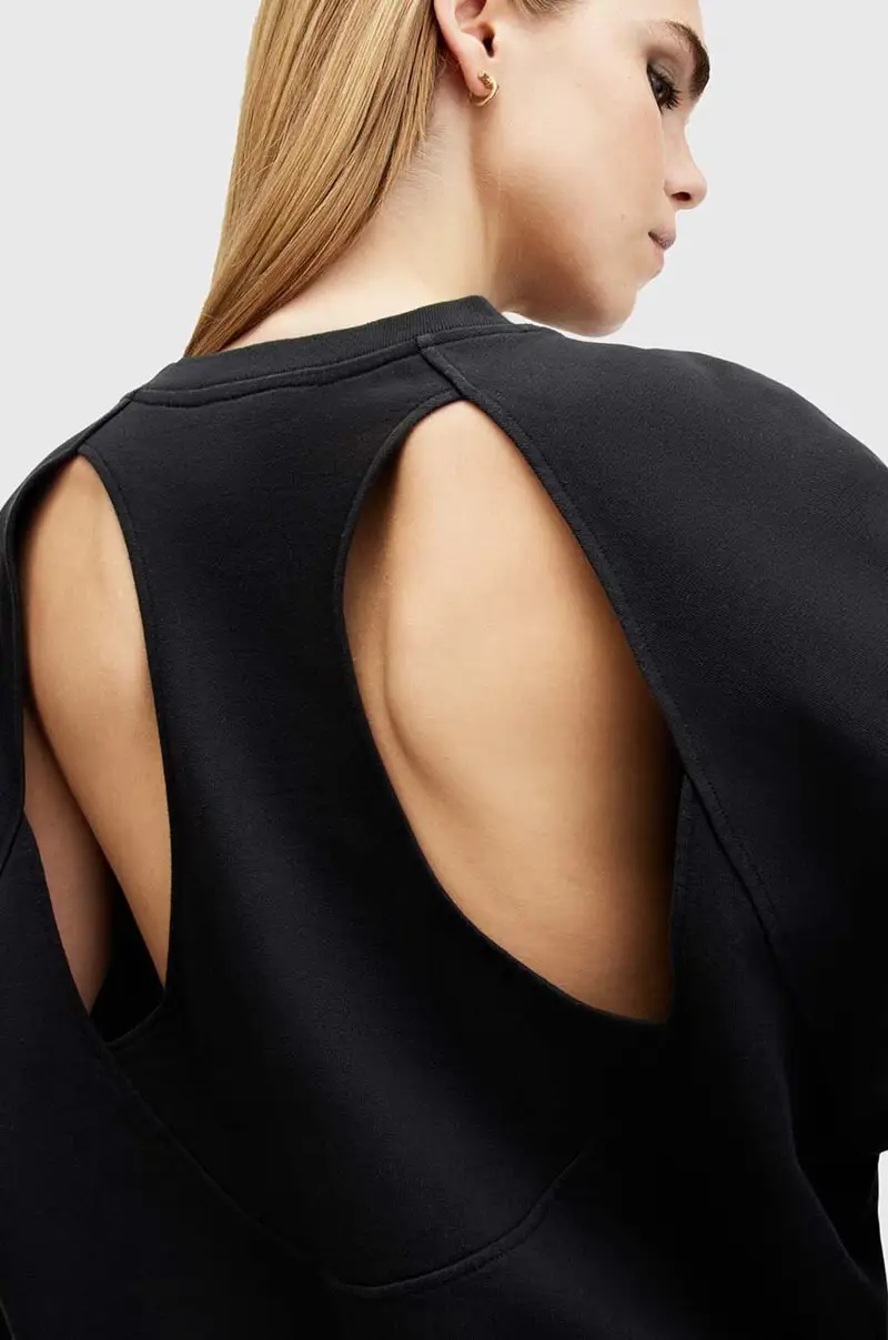 felpa in cotone STARE CYGNI donna colore nero W089JB miniatura 3