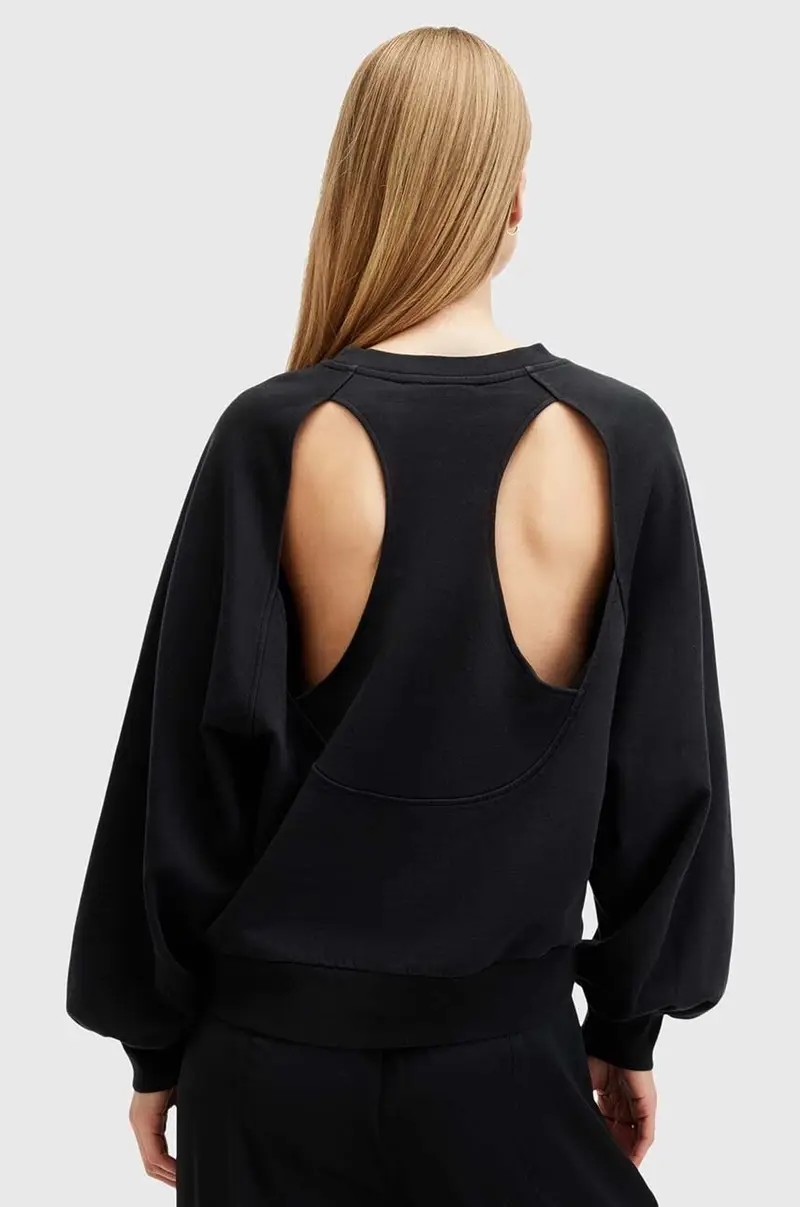 felpa in cotone STARE CYGNI donna colore nero W089JB miniatura 4