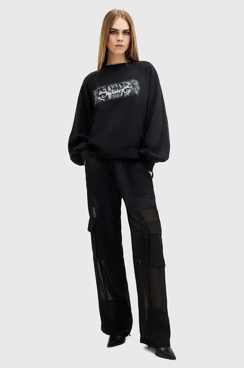 felpa in cotone STARE CYGNI donna colore nero W089JB miniatura 5