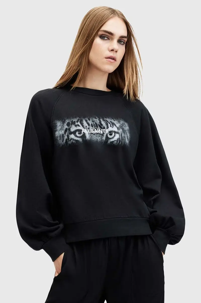 felpa in cotone STARE CYGNI donna colore nero W089JB