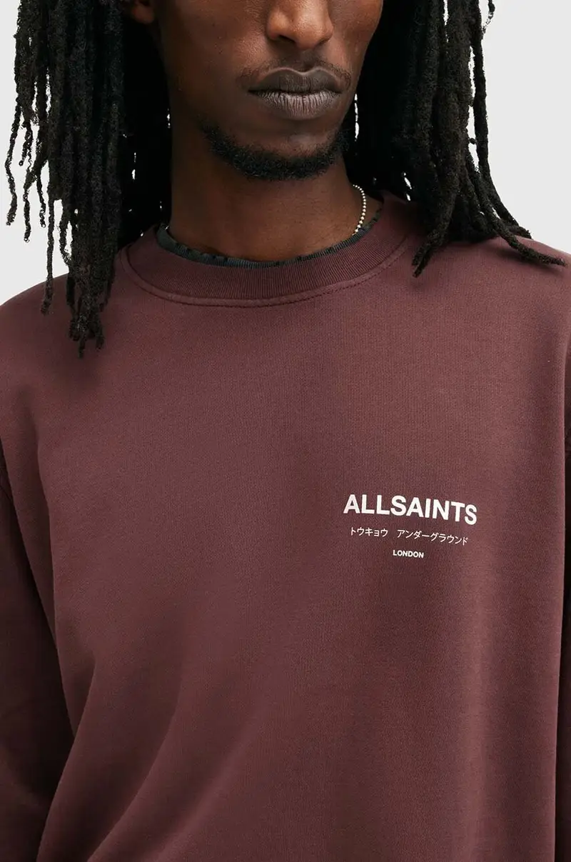 felpa in cotone UNDERGROUND uomo colore granata M033NB miniatura 2