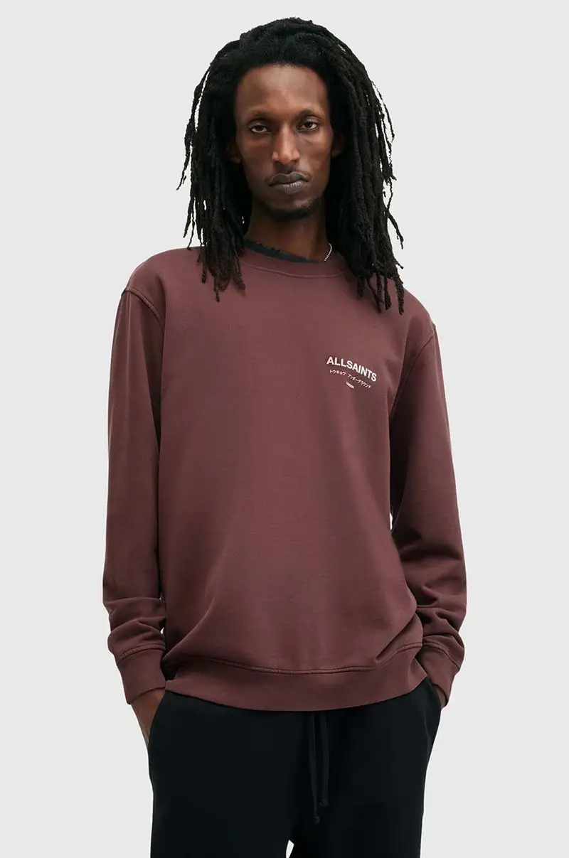 felpa in cotone UNDERGROUND uomo colore granata M033NB