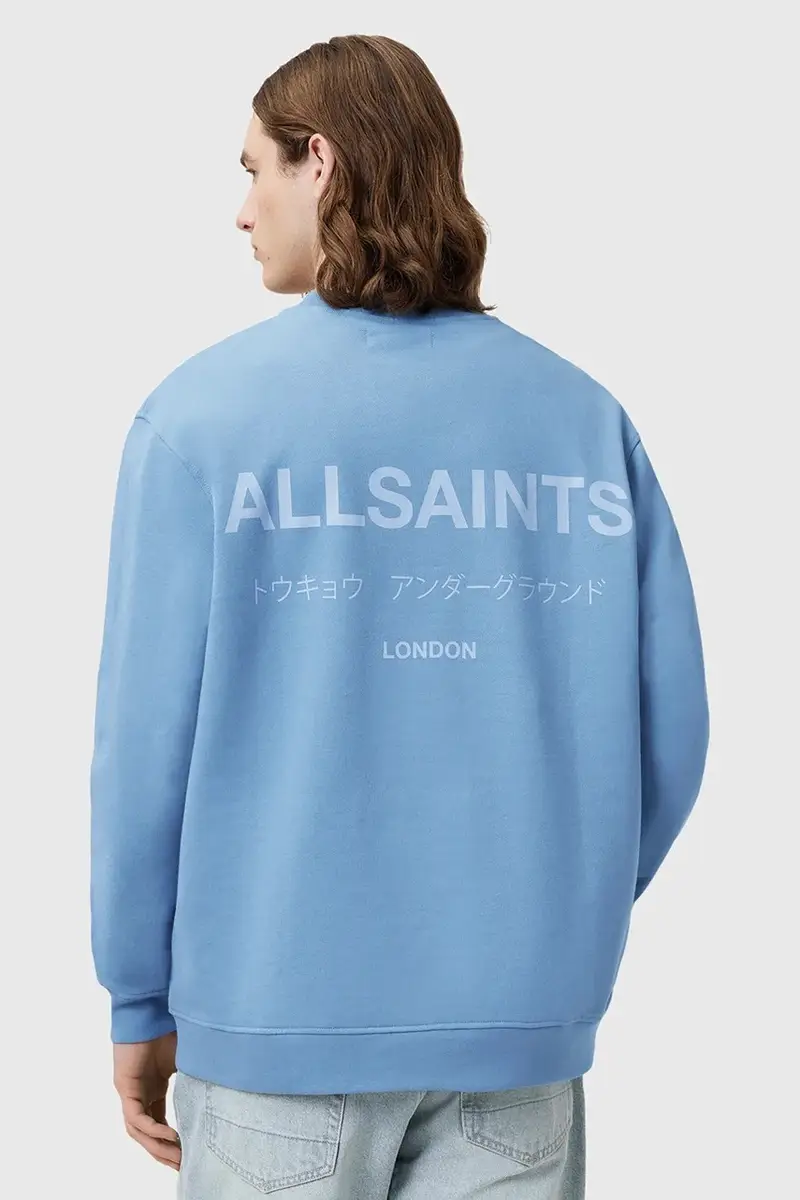 felpa in cotone UNDERGROUND uomo colore marrone M033NB Blu miniatura 2