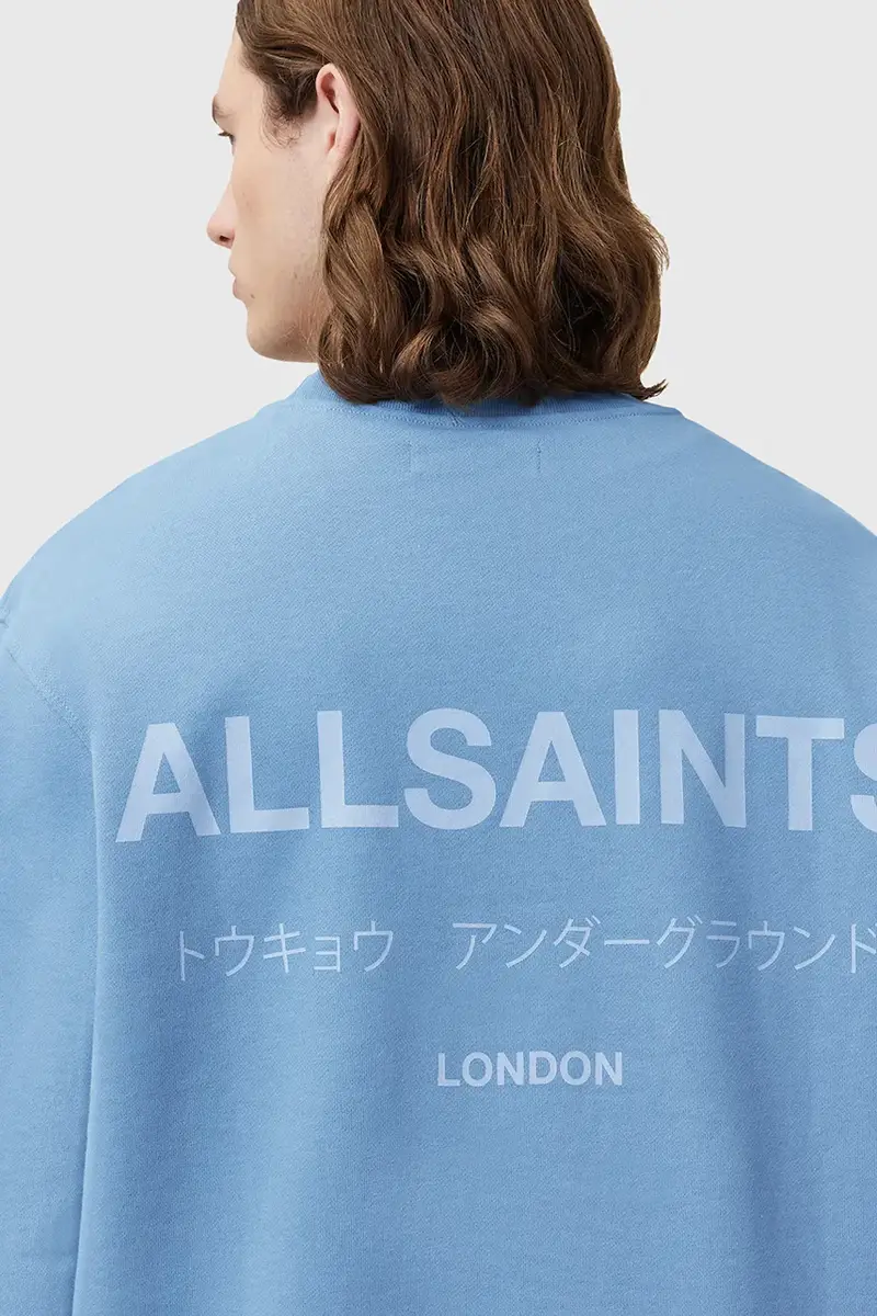 felpa in cotone UNDERGROUND uomo colore marrone M033NB Blu miniatura 3