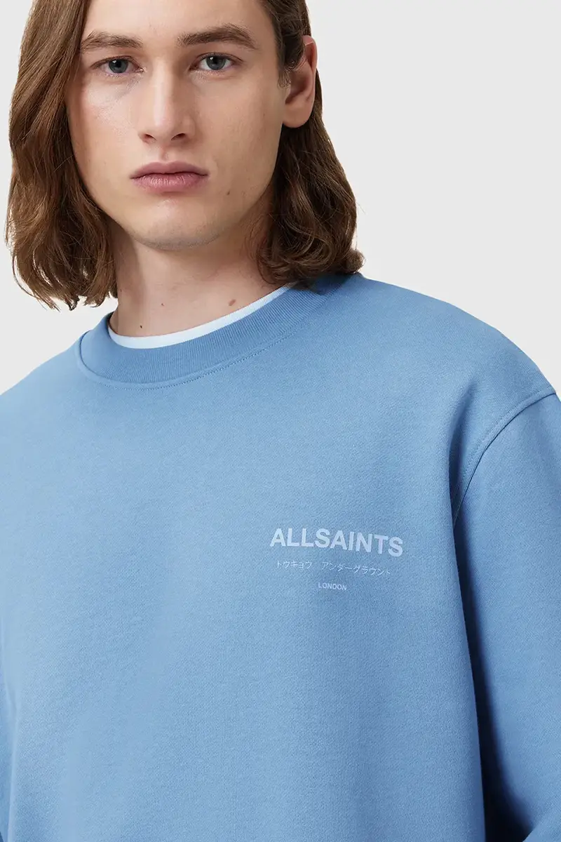 felpa in cotone UNDERGROUND uomo colore marrone M033NB Blu miniatura 4