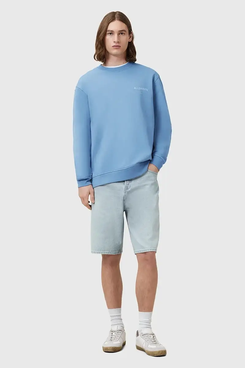 felpa in cotone UNDERGROUND uomo colore marrone M033NB Blu miniatura 5