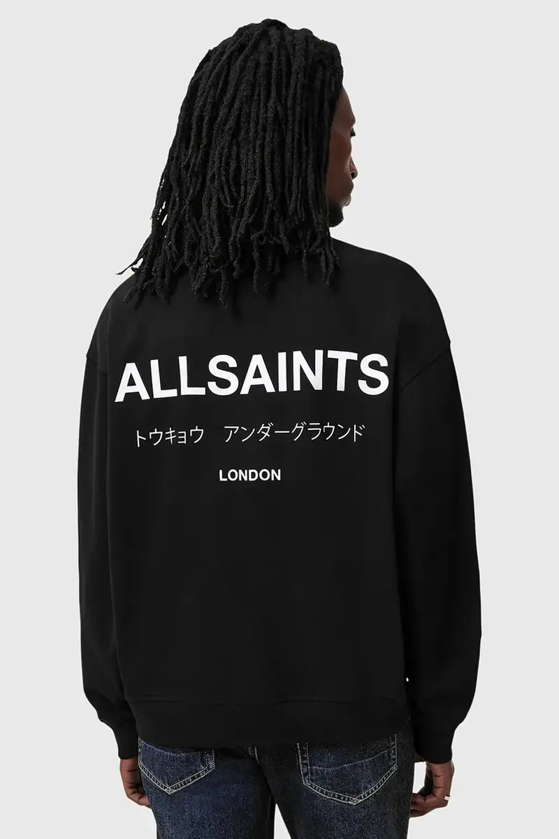 felpa in cotone UNDERGROUND uomo colore nero con cappuccio M046NB miniatura 4