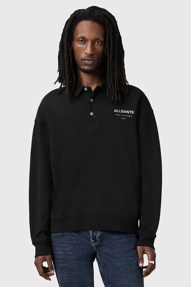 felpa in cotone UNDERGROUND uomo colore nero con cappuccio M046NB