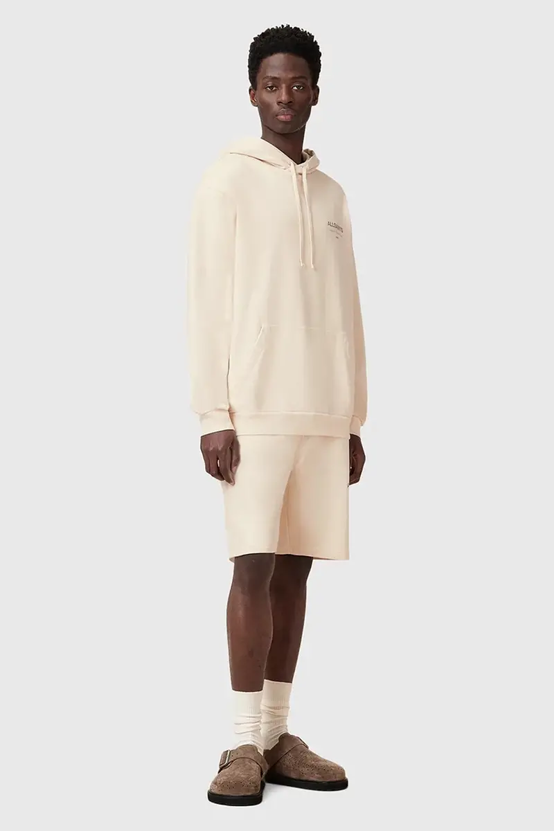 felpa in cotone UNDERGROUND uomo colore verde con cappuccio M034NB Beige miniatura 5