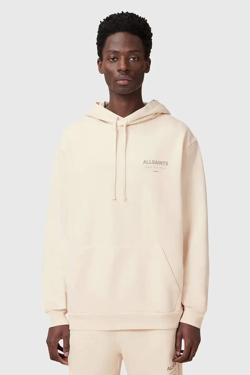 felpa in cotone UNDERGROUND uomo colore verde con cappuccio M034NB Beige