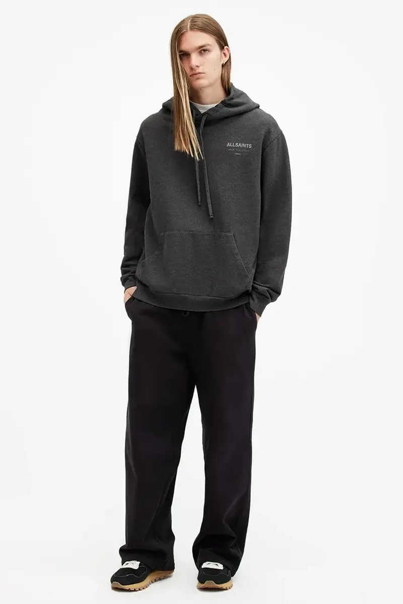 felpa in cotone UNDERGROUND uomo colore verde con cappuccio M034NB Grigio miniatura 5