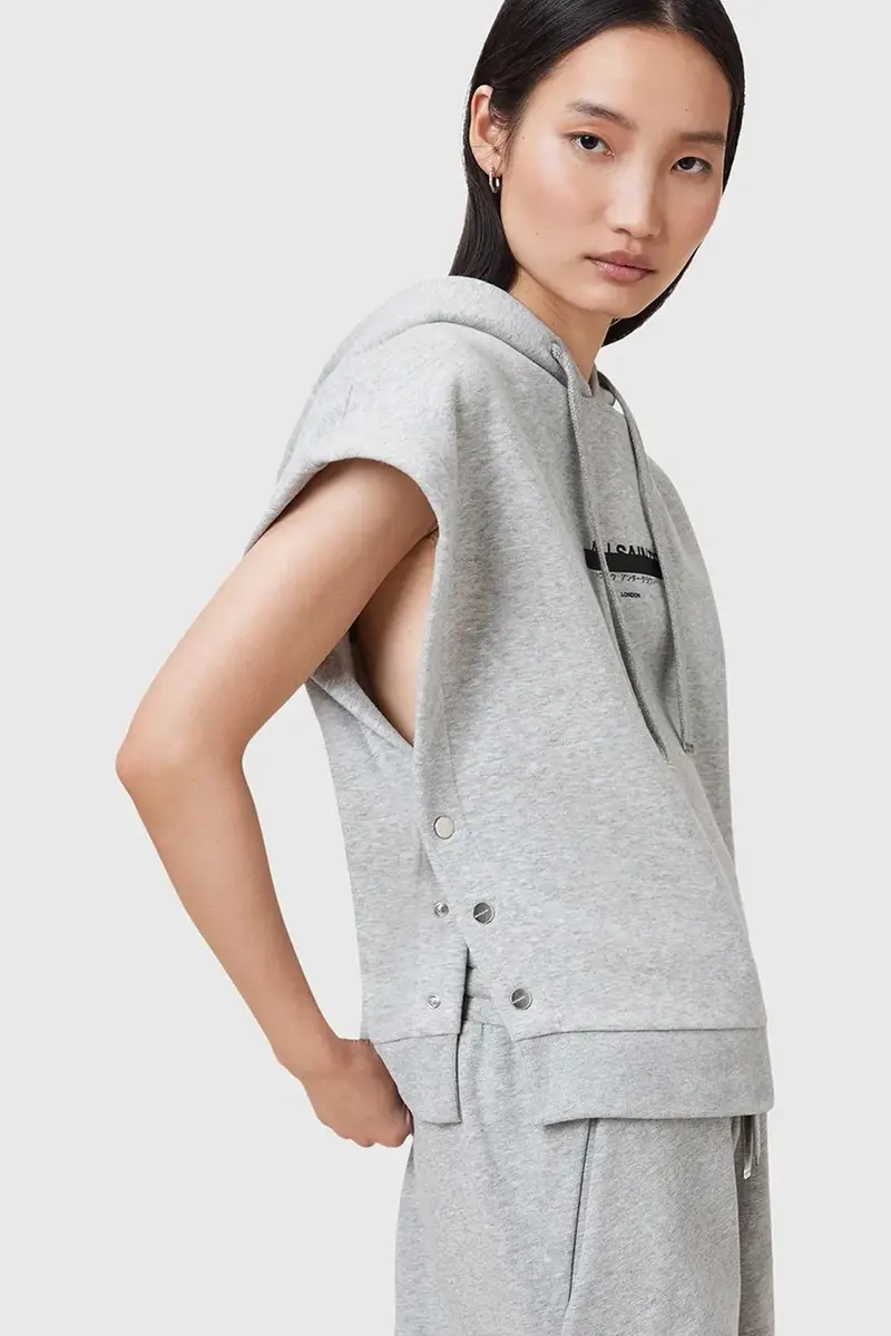 felpa SORRI donna colore grigio con cappuccio W093JC miniatura 4