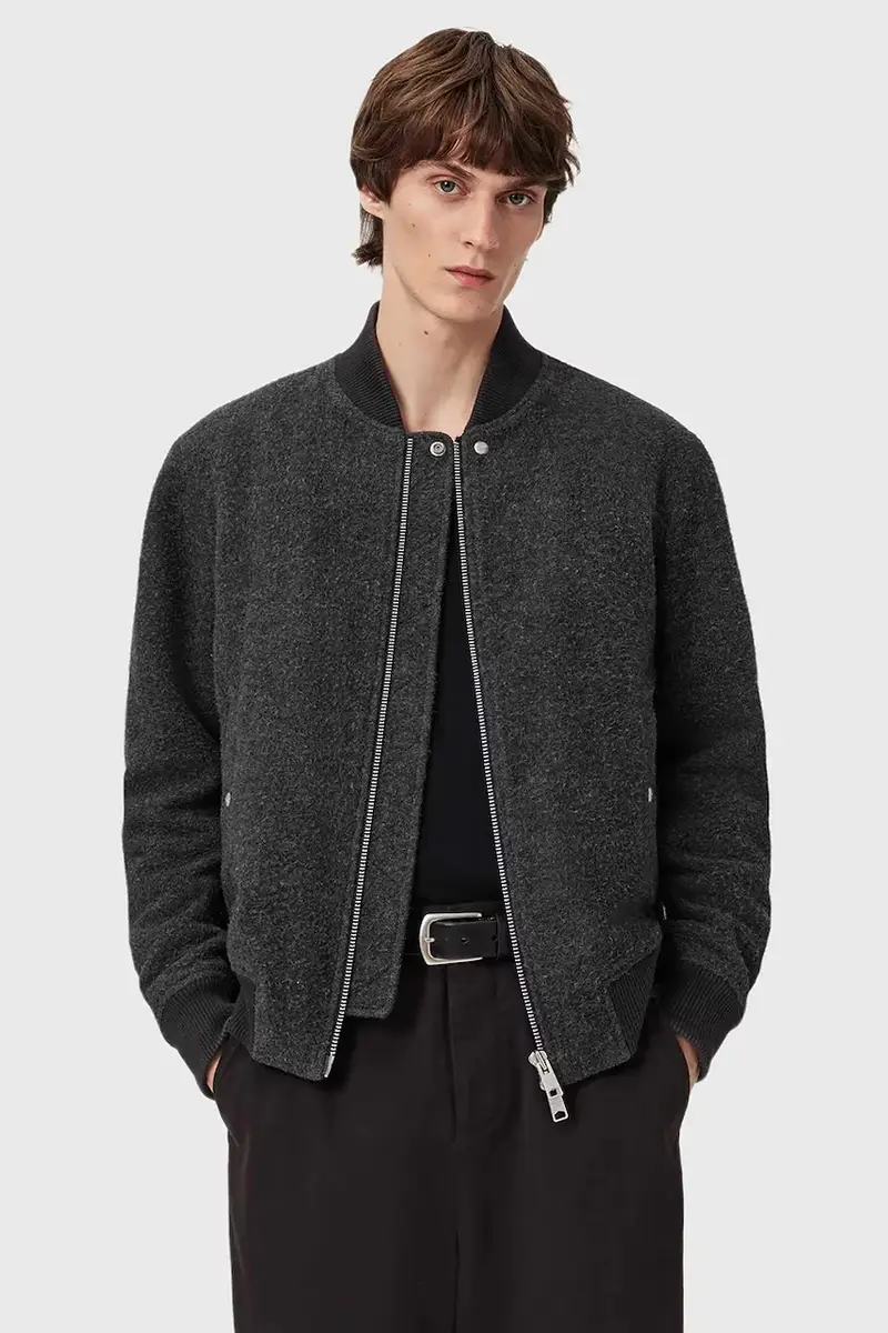 giacca bomber con lana Grigio