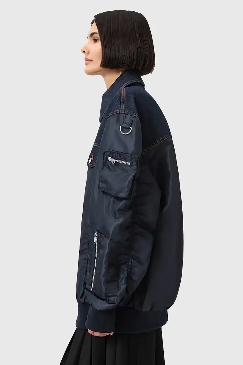 giacca bomber VERITY colore blu navy W024OD miniatura 3