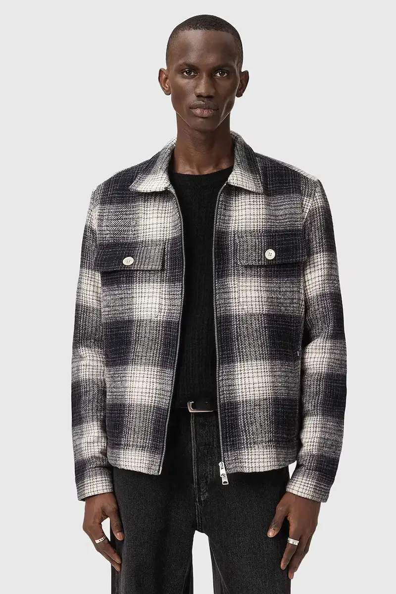 giacca-camicia di cotone Grigio