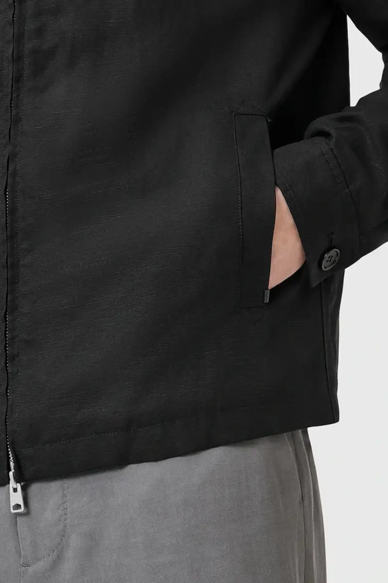 giacca con aggiunta di lino BRADNER colore nero M023OC miniatura 3