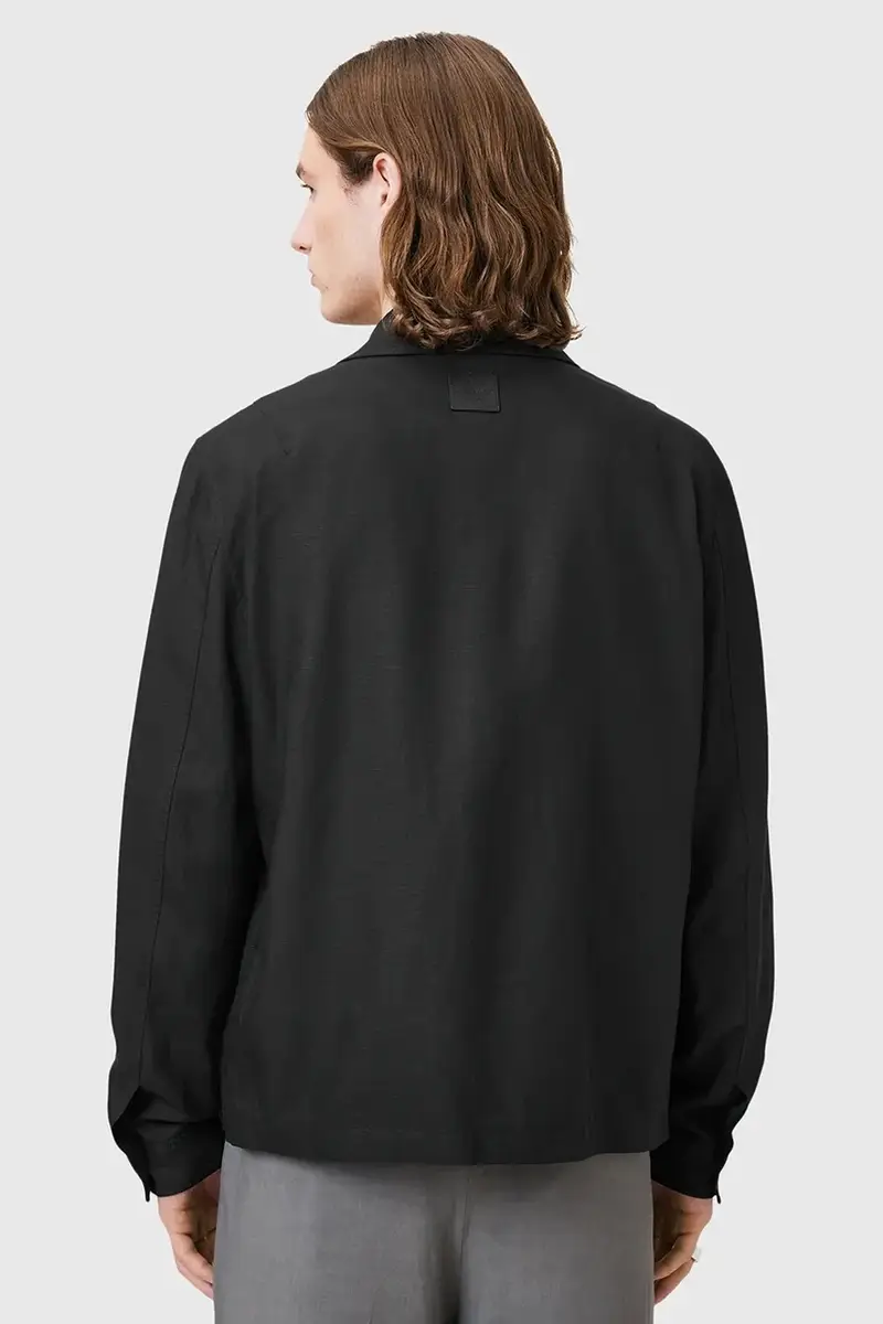 giacca con aggiunta di lino BRADNER colore nero M023OC miniatura 5