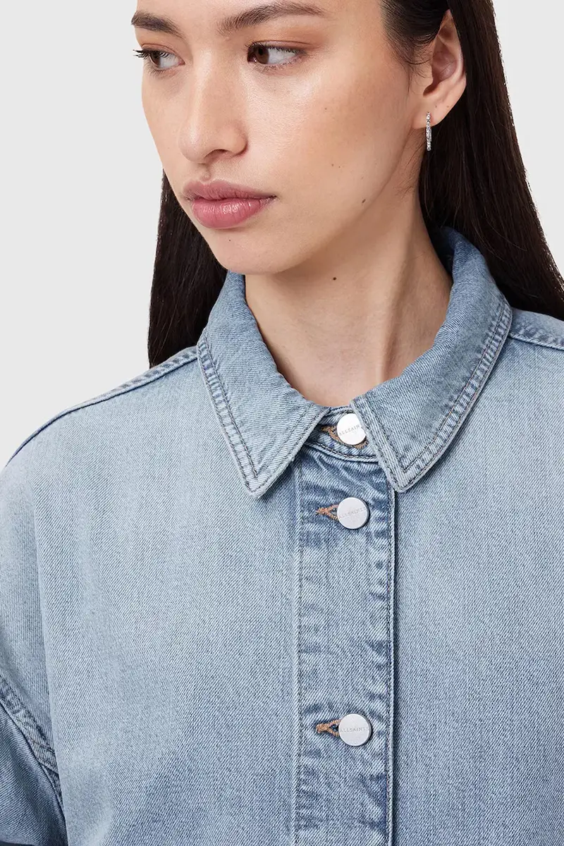 giacca con aggiunta di lino HETTIE colore blu W111PC miniatura 2