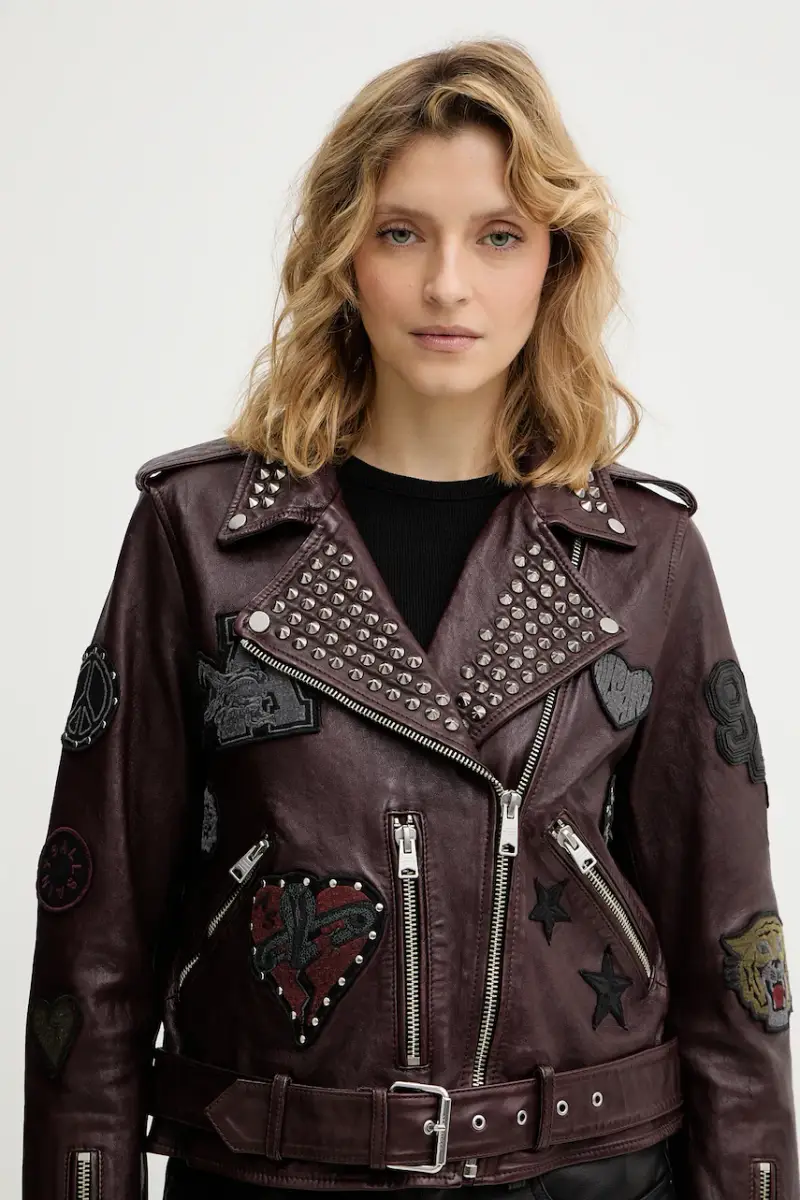 giacca da motociclista COLLEGE Granata miniatura 4