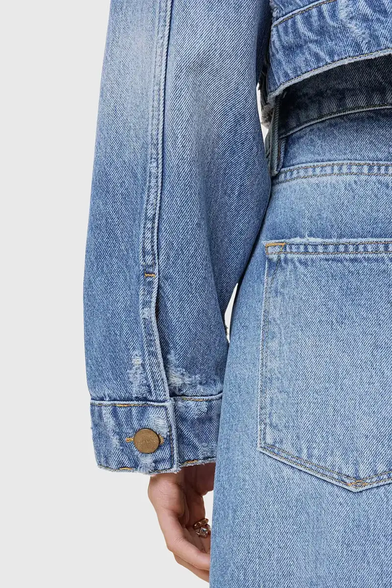 giacca di jeans AKI CROSSOVER colore blu W007OC miniatura 4