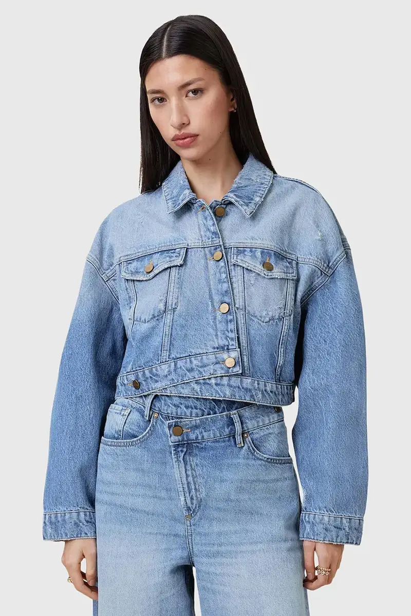 giacca di jeans AKI CROSSOVER colore blu W007OC