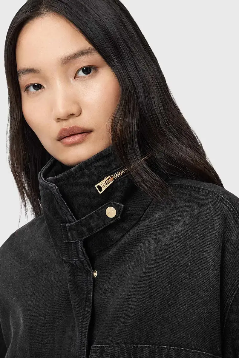 giacca di jeans CLAY colore nero W118OD miniatura 2