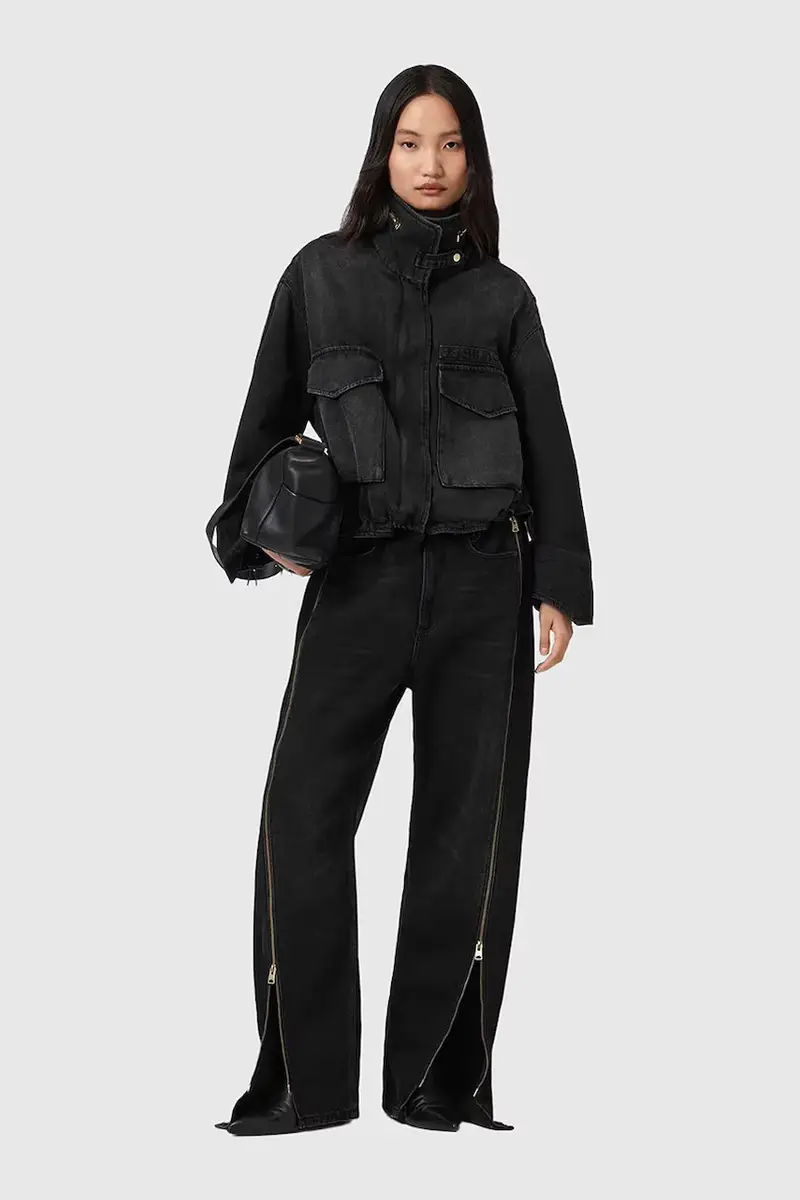 giacca di jeans CLAY colore nero W118OD miniatura 4