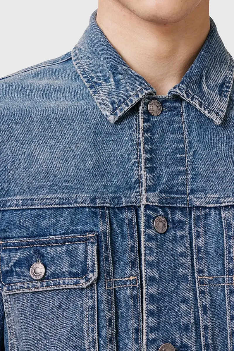 giacca di jeans in cotone EXILE colore blu M030OC miniatura 3