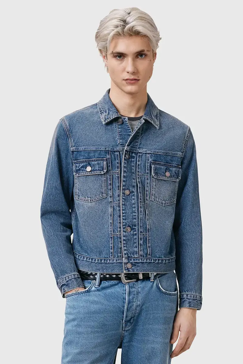 giacca di jeans in cotone EXILE colore blu M030OC