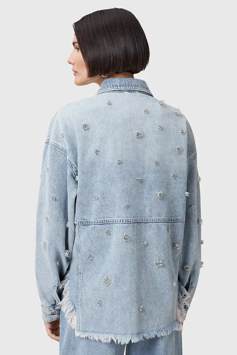 giacca di jeans in cotone HETTIE colore blu W106PC miniatura 4