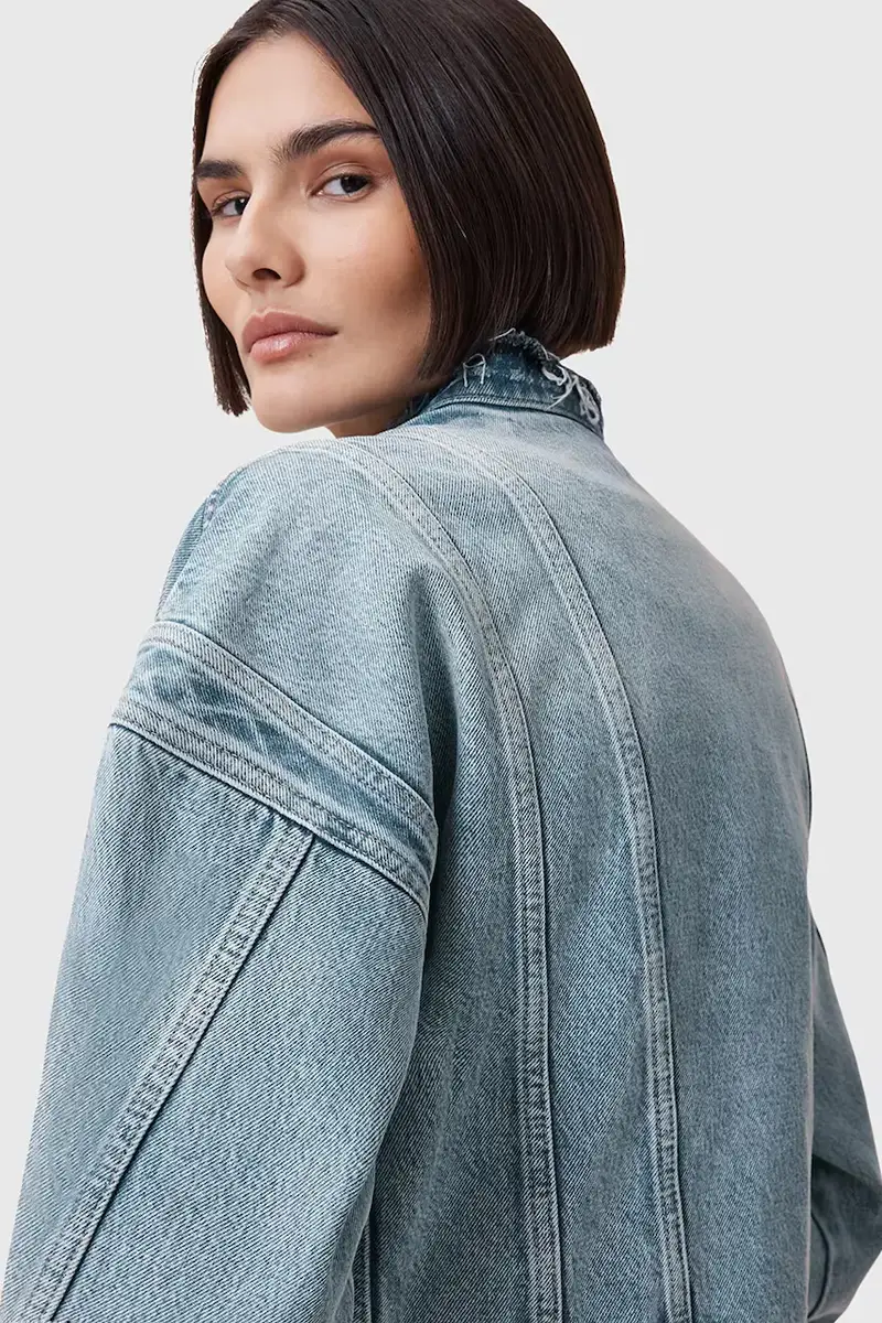 giacca di jeans in cotone SONNY colore blu W062OC miniatura 3