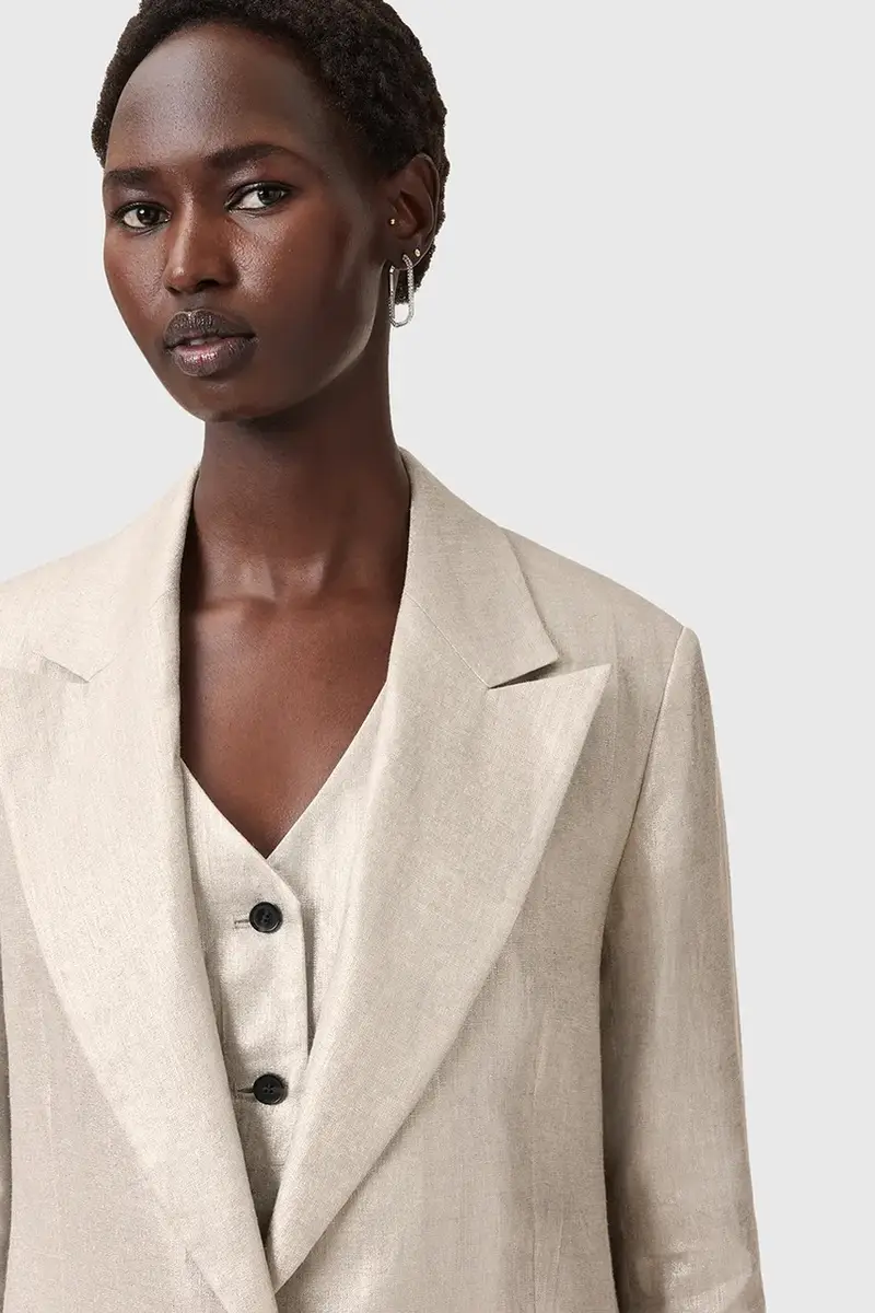 giacca in lino AVERIE colore argento W067QC miniatura 2