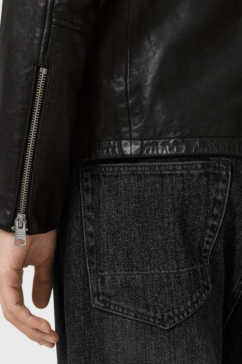 giacca in pelle ASHTON colore nero M013LD miniatura 4