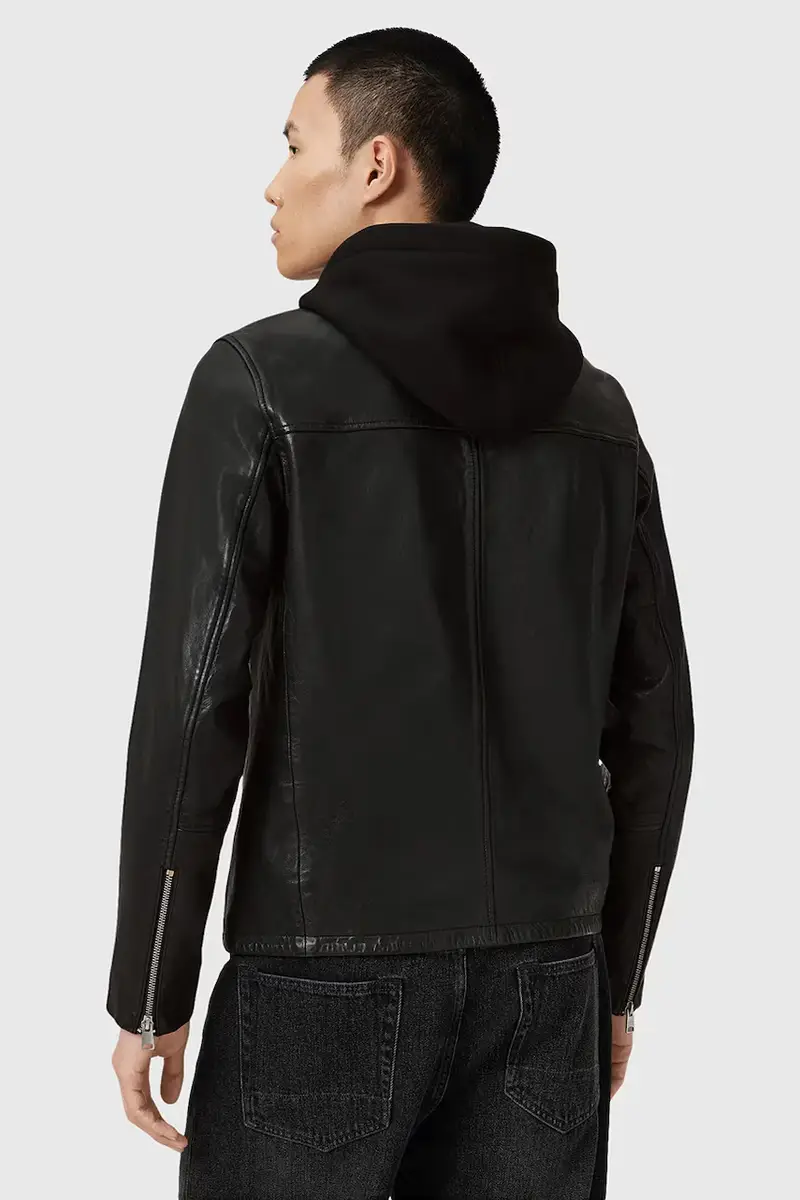 giacca in pelle ASHTON colore nero M013LD miniatura 5