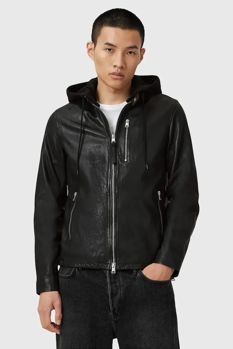 giacca in pelle ASHTON colore nero M013LD