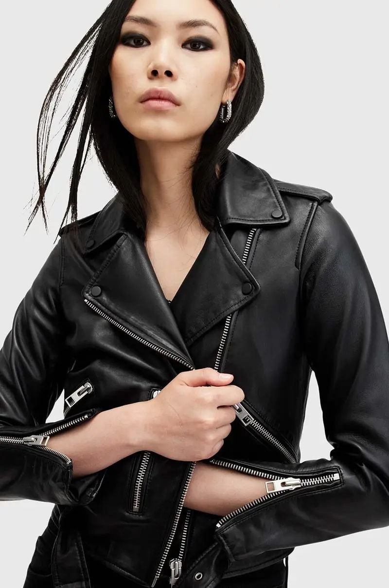 giacca in pelle BALFERN BIKER donna colore nero W084LB miniatura 2