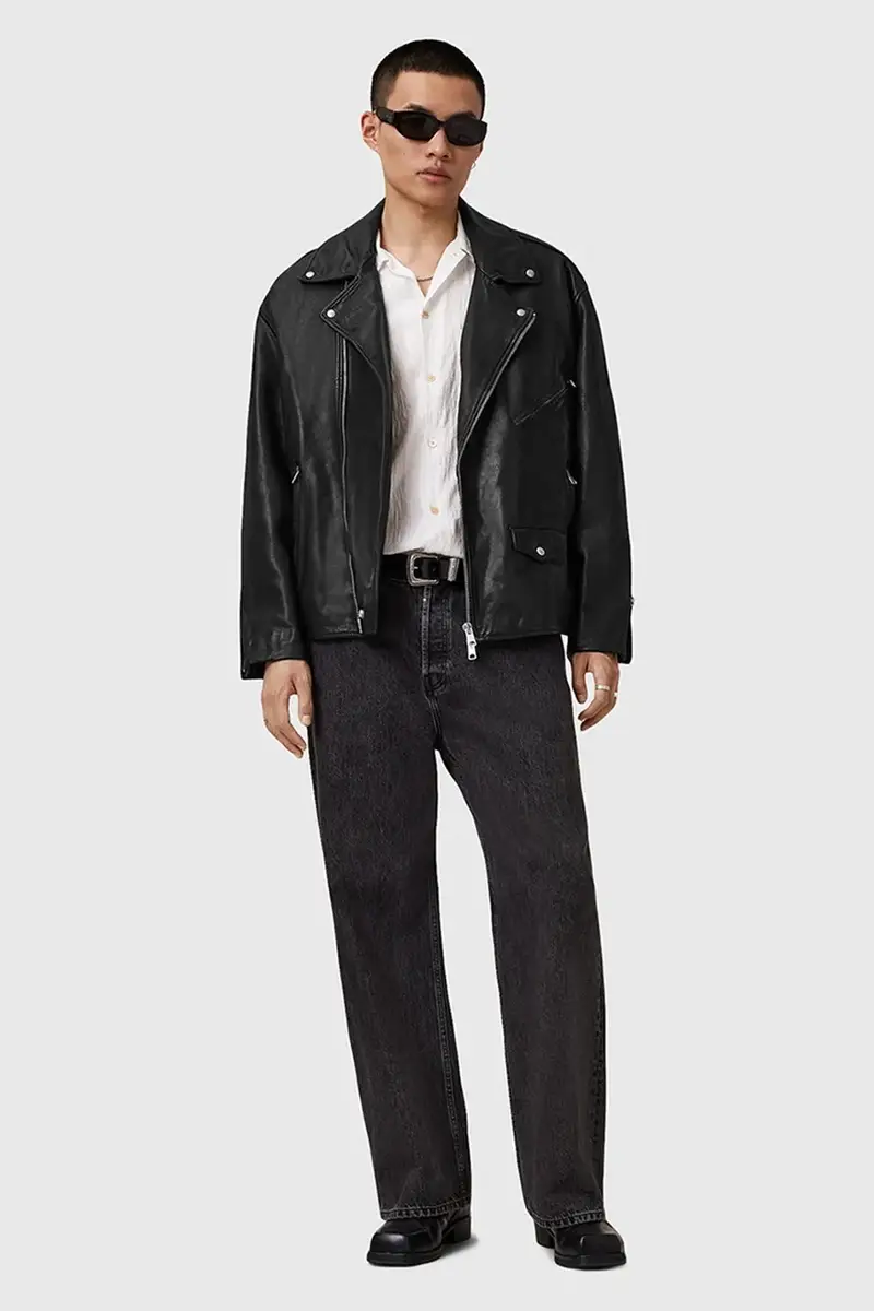 giacca in pelle BRADFORD colore nero M005LD miniatura 5