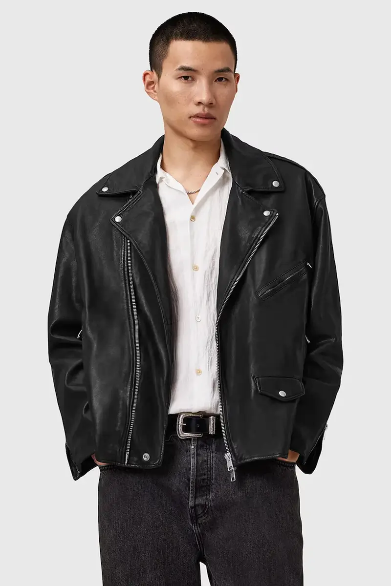 giacca in pelle BRADFORD colore nero M005LD