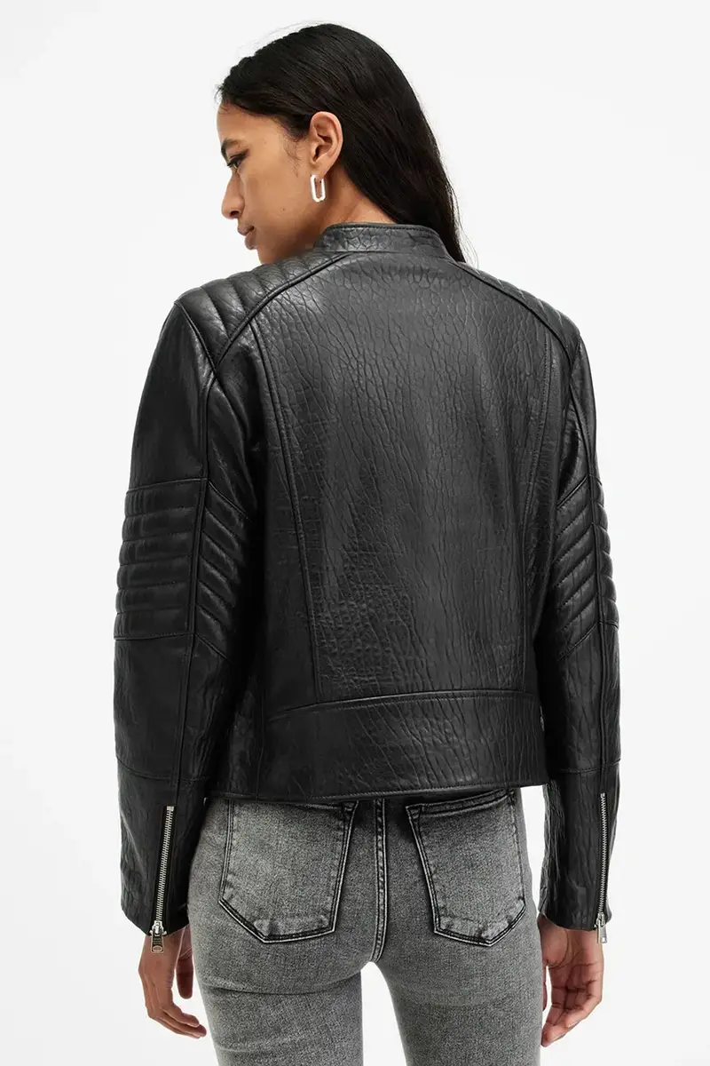 giacca in pelle CAWLEY donna colore nero W027LA miniatura 5