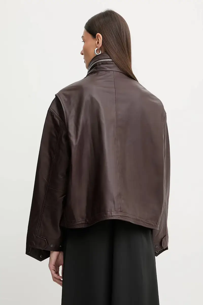 giacca in pelle CLAY Granata miniatura 3